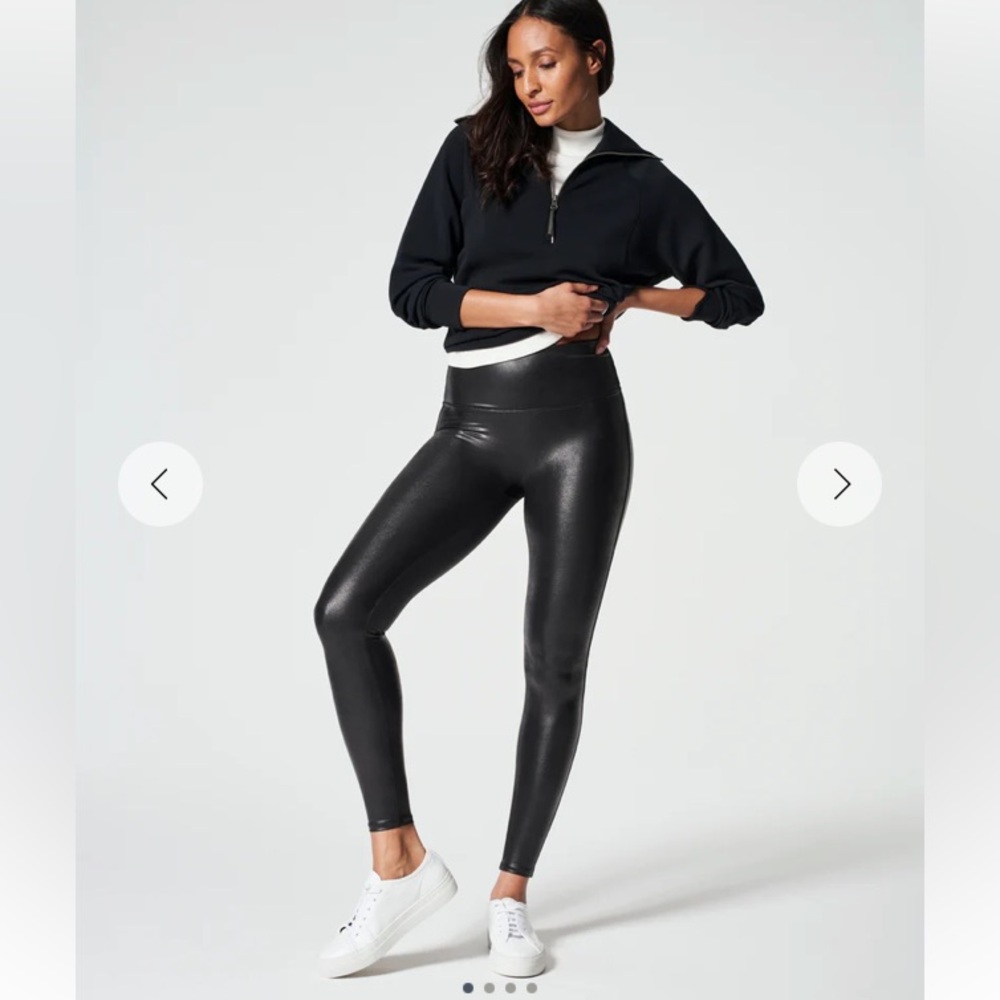 NWT Spanx shape faux leather leggings, petite L, never worn